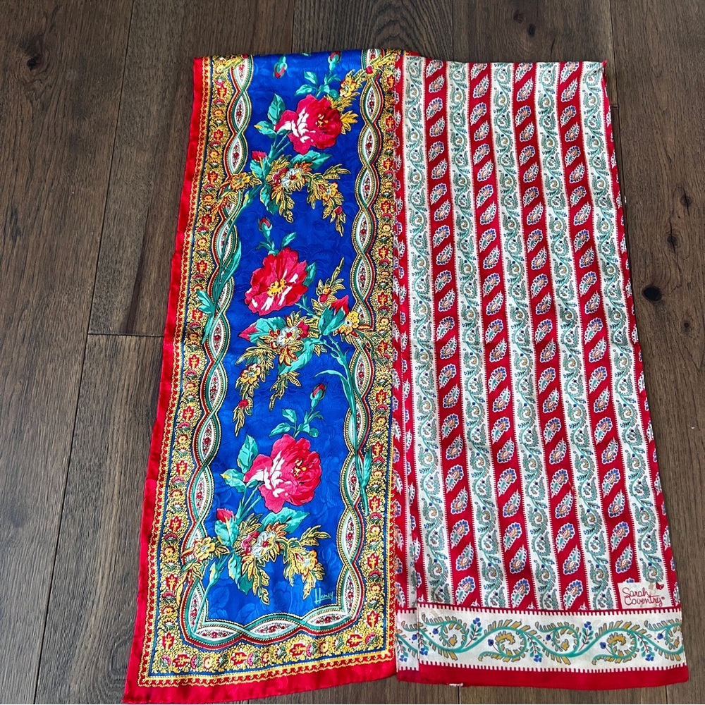 Vintage Sarah Coventry/Honey made in Italy floral scarf bundle purse scarves